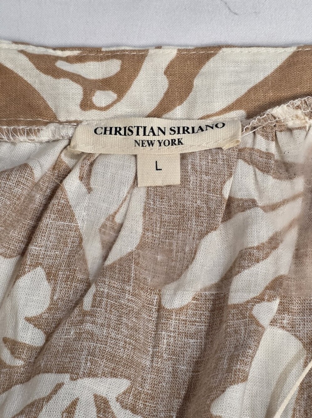 Christian Siriano Womens Size Large Floral Off-Shoulder Blouse  55% Linen - Picture 2 of 11